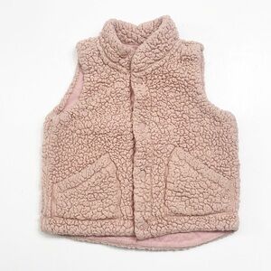 Uniqlo toddler girls pink teddy fleece vest